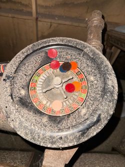 Vintage Roulette Wheel with Chips