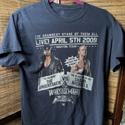 wrestlemania 25 t shirt men’s med Shawn Michaels undertaker wwe wwf 