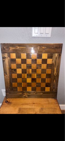 Handmade Wooden Checkerboard Chair ♟️