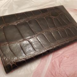 BOSCA The Reptile Alligator Check Book Wallet