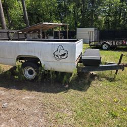 Full Size White Pickup Bed Trailer - Has Title