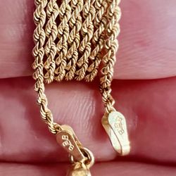 ✨14K Solid Gold Made BY Bailey, Banks & Biddle BBB Rope Chain Necklace Looks New ‼️$400 FIRM‼️
