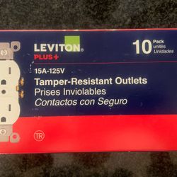 Leviton 10pack 15A-125V Tamper Resistant Outlets 