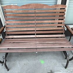 Gliding Wooden Bench 