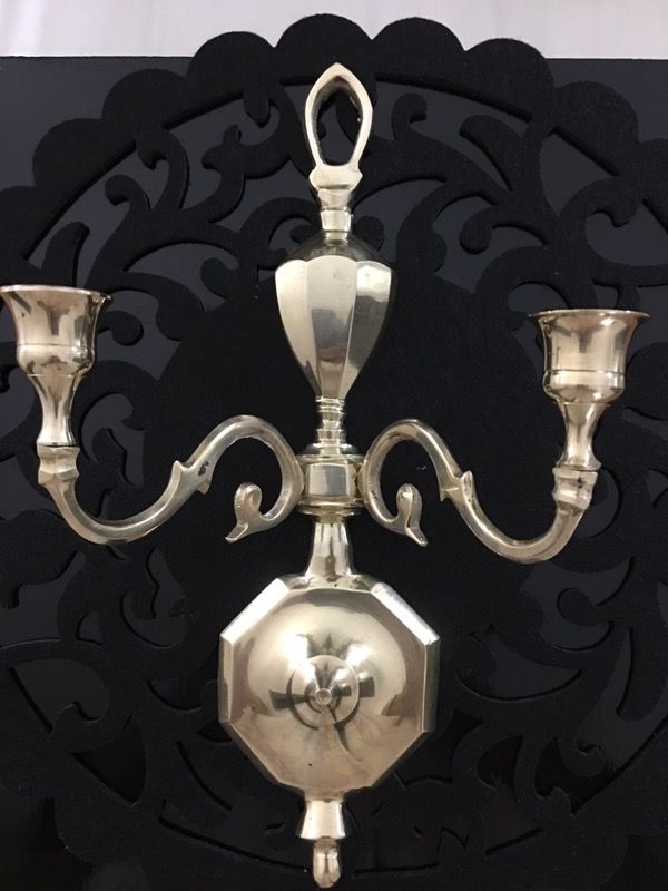 BRASS-- BRASS DOUBLE ARM CANDLESTICK