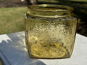 Large Amber Vintage Biscuit Jar No Lid