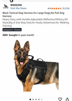 XXL Wingoin Black Tactical Dog Harness