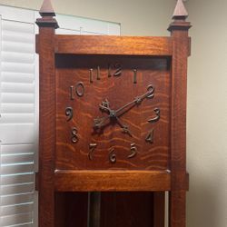 Antique Mission Style Grandfather Clock 