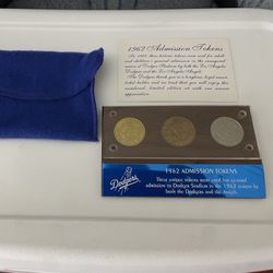 Limited Edition 1962 Dodgers & Angels Admission Tokens