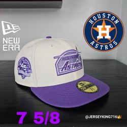 New Era Exclusive Houston Astros 45th Year Anniversary Patch Fitted Hat 7 5/8