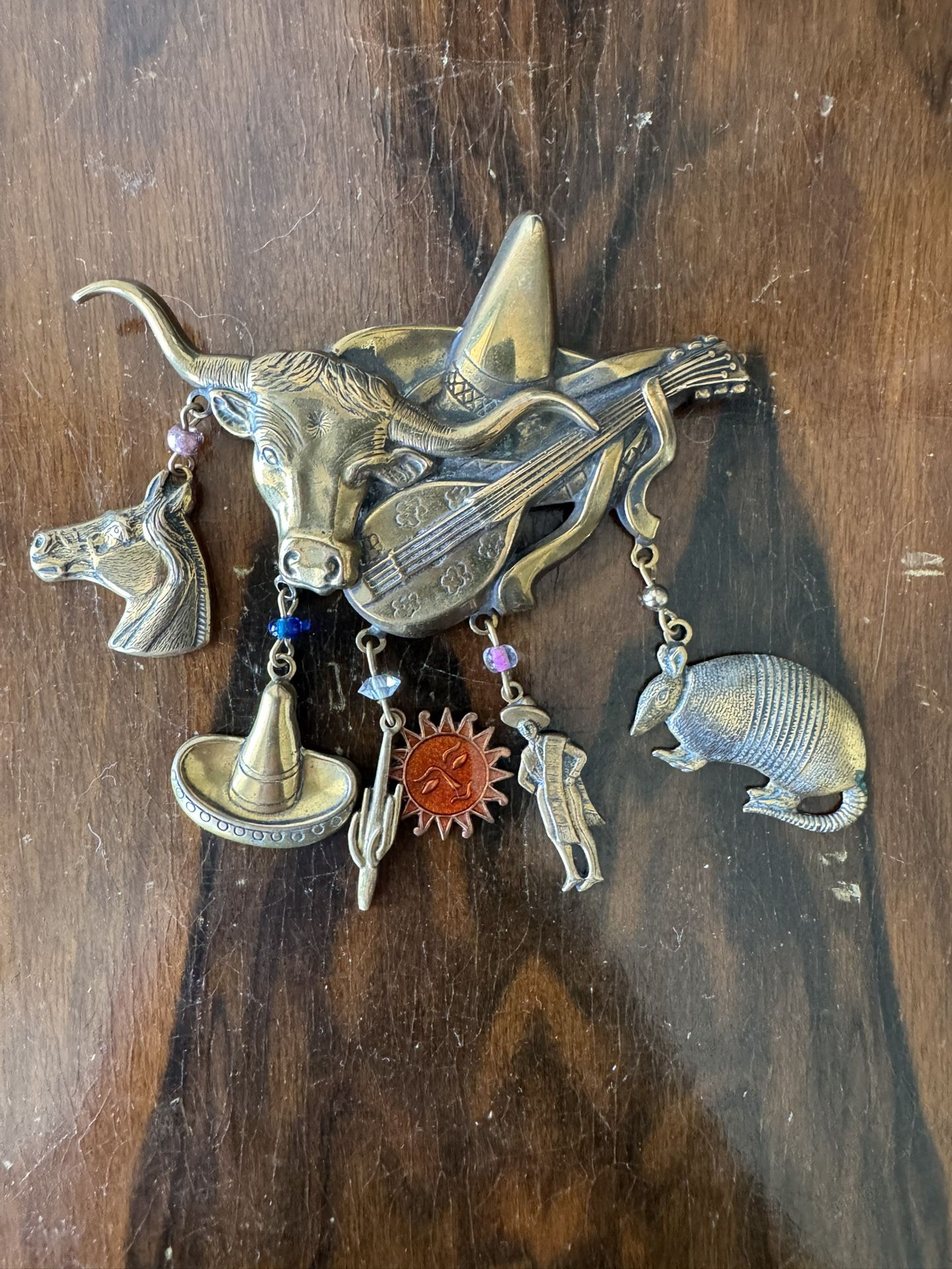 Vintage Sterling Silver Southwestern Charm Brooch by SB Silverman Bros