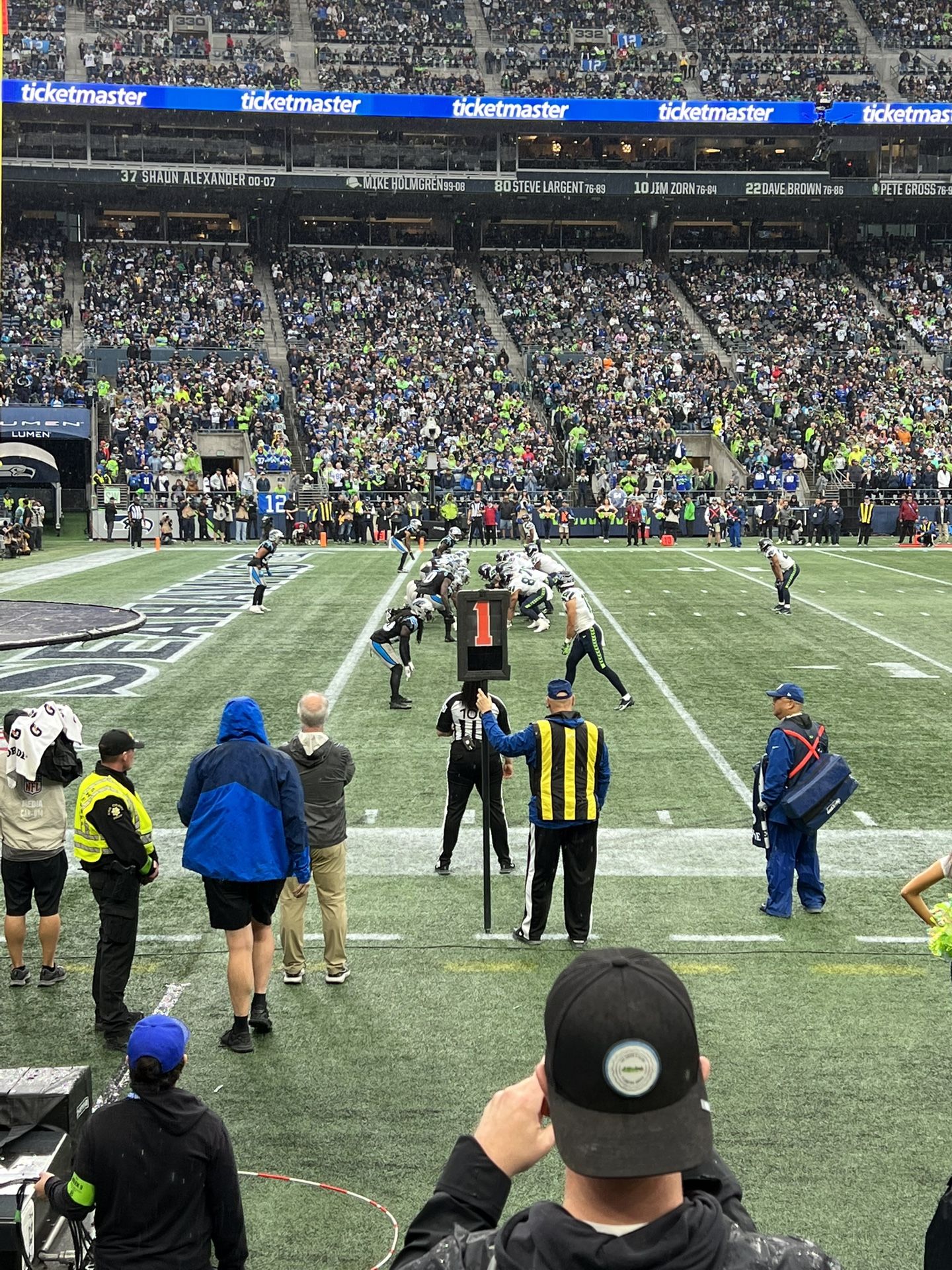 Seahawks vs. Minnesota Vikings (Section 113, Row C, only 3 rows from the field!)