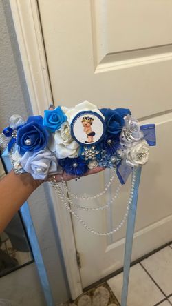 Pregnancy baby shower belt and pin
