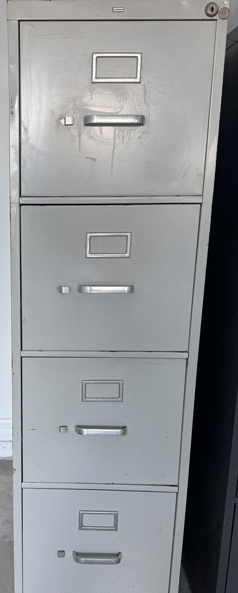 HON 4 Drawer Vertical File Cabinet with Lock, Metal Filing Cabinets with 4 Drawers for Hanging Files and Letter Files