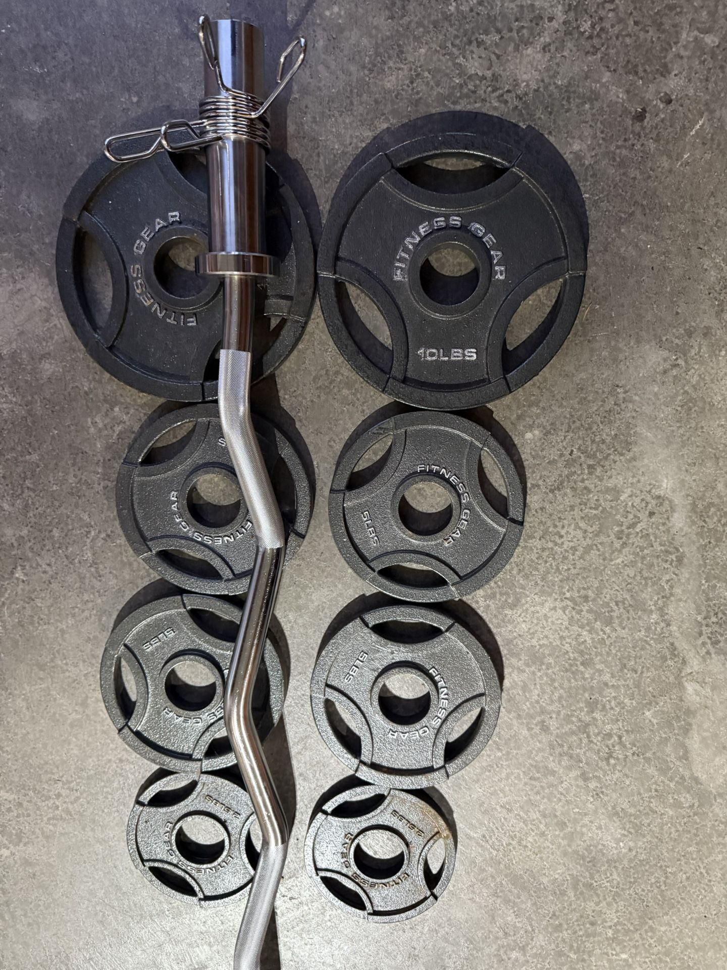 Olympic Curl Bar, Weights