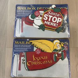 Santa Stop Here Sign Vintage Christmas Mailbox Art 