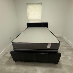 NEW BED FRAME TWIN SIZE WITH MATTRESS AND BOX SPRING