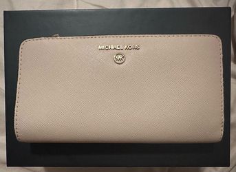 Michael Kors Large Saffiano Leather Wallet – Blush Pink/Tan