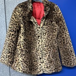Girls Leopard Coat