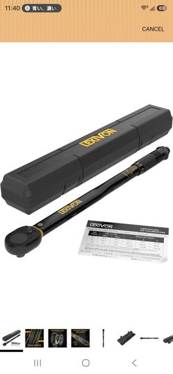 LEXIVON Torque Wrench 1/2-Inch Drive Click 10~150 Ft-Lb/13.6~203.5 Nm