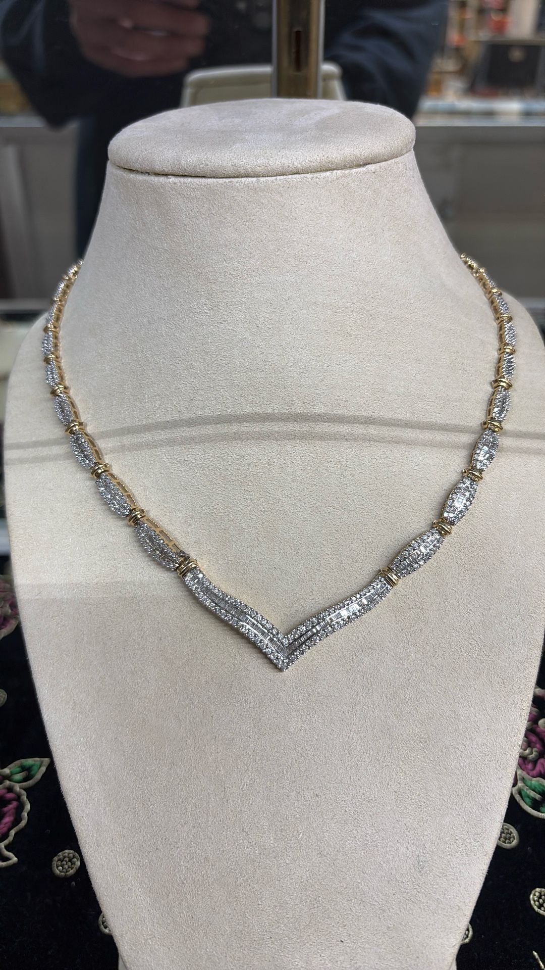 14k Gold & Diamond Necklace With 6.16 Total Diamond & 32.5 Grams Gold