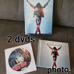 Set of 2 Michael Jackson's This Is It DVDs, (2009) & Photo Book - Great For Fans