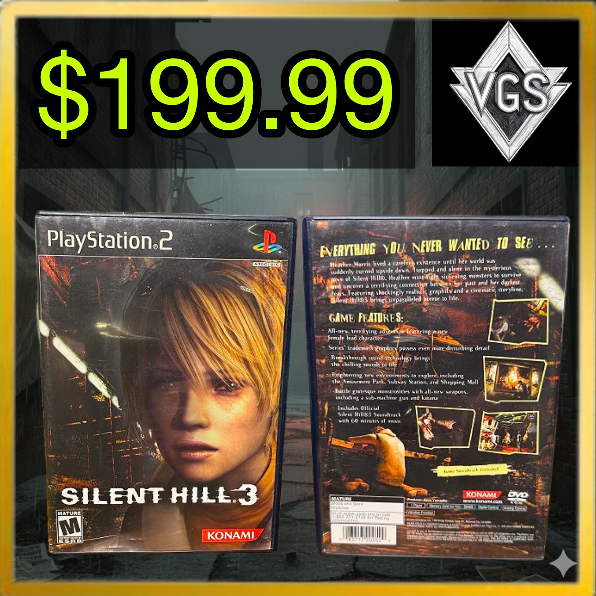 *W/B* Silent Hill 3 — PlayStation 2 (no manual or no ost 2003)