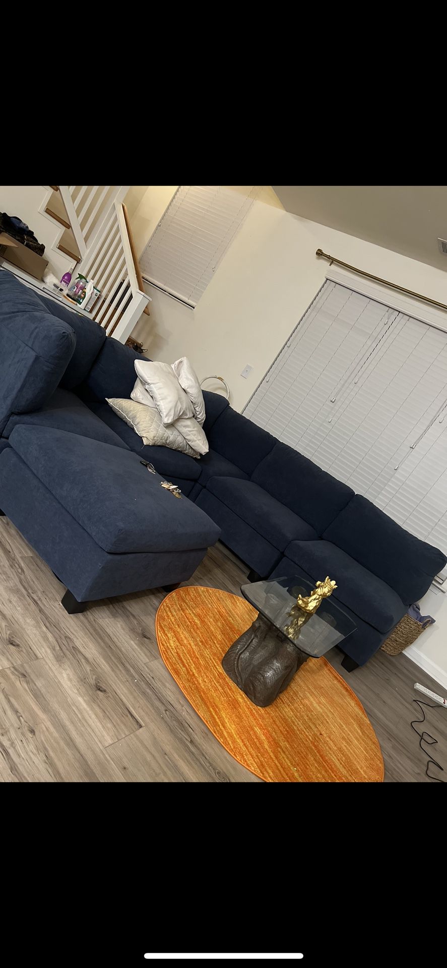 6 Seat Sectional - Blue