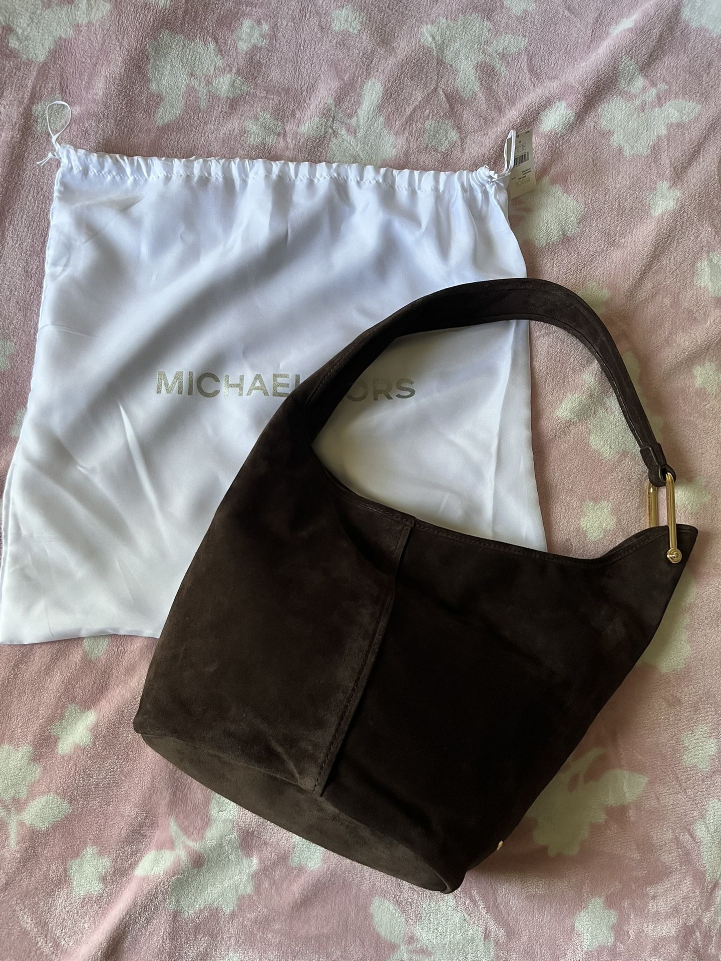 Michael Kors Sonny Suede Medium Chocolate Brown Hobo Bag