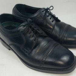 Florsheim Mens 11 M Comfortech Black Leather Cap Toe Oxford Dress Shoes   