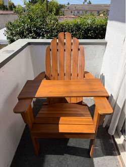 Set of 2 Adirondack Chairs with tray table & custom covers - Must Go!