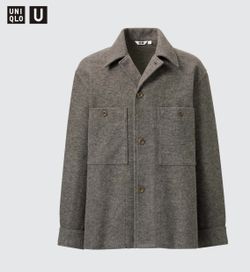 Uniqlo U Fleece Jersey Overshirt (Brown) Size Large