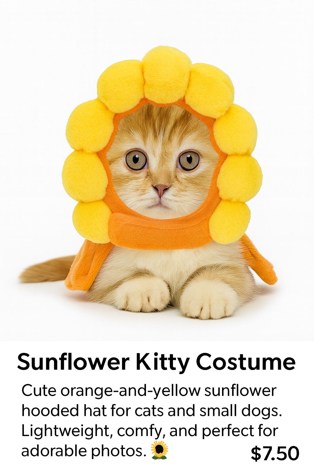 🌻 Sunflower Kitty Costume