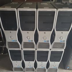 Lot Of 8x Dell Precision T3500 Workstation PC, 500GB HDD,  4GB RAM Memory,  Power Cords. 