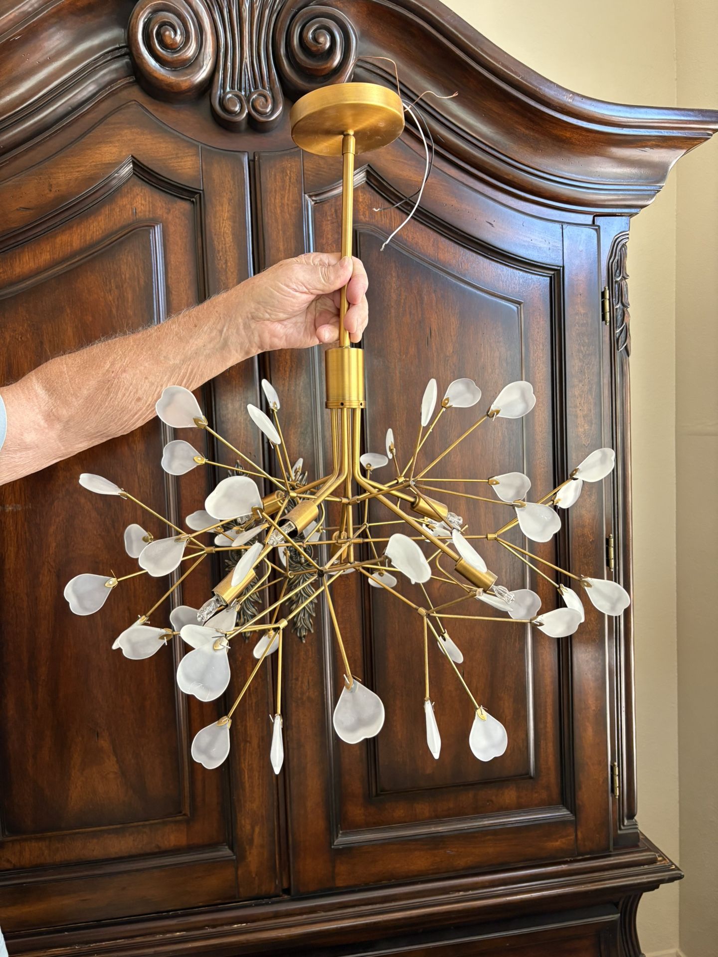 Beautiful Glass And Brass Hanging Lamp