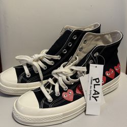 Converse X Comme Des Garçon PLAY Black Multiheart High top