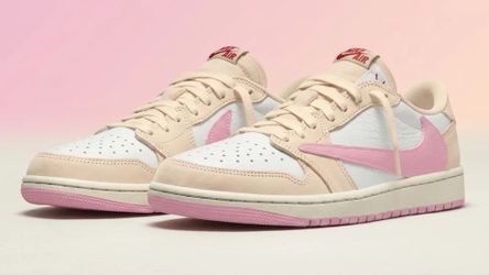 Travis Scott AIR JORDAN 1 LOW SP - SHY PINK-MUSLIN 8.5