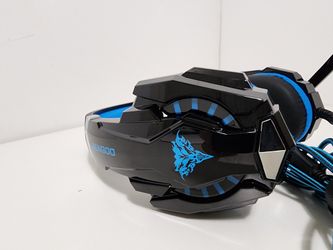 Bengoo G9000 Wired Earphones Blue Gaming Headset Multi Platform With Led Noise Isolating Mic