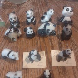 13 Pieces Of Panda Bear Knick Knacks