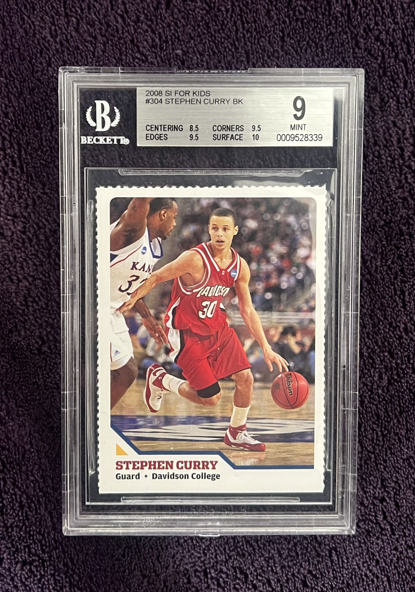 2008 Stephen Curry RC Rookie Mint BGS 9 Sports Illustrated SI For Kids #304