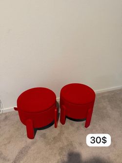 Red ottoman set