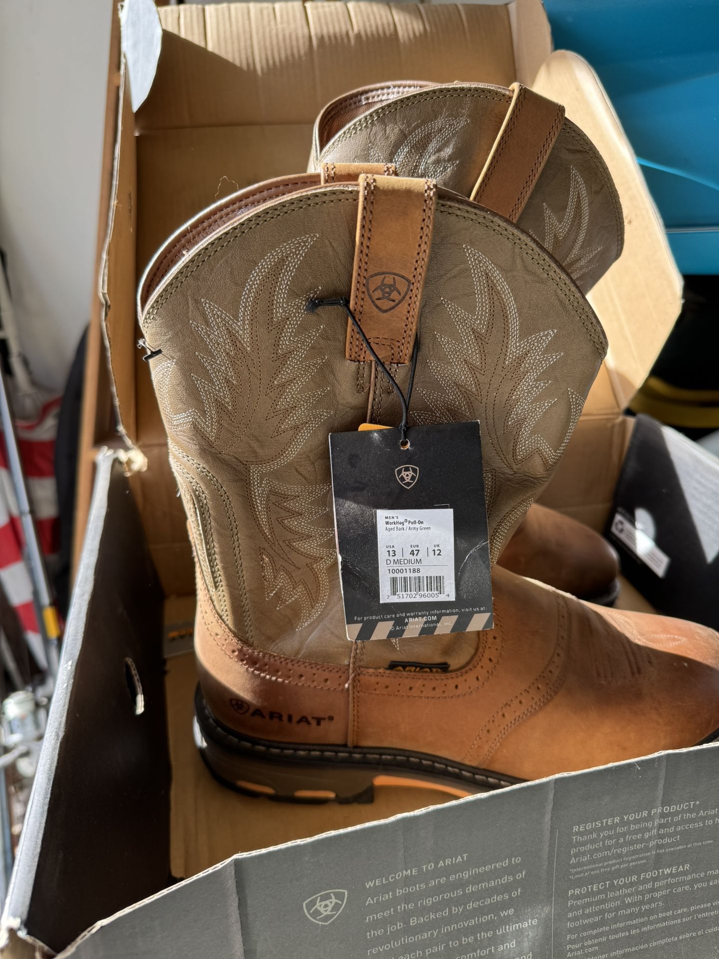 Ariat Work Hog Pull On Boots New Size 13