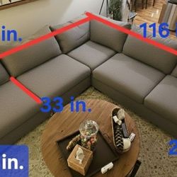 3 Piece Large Gray Sectional 