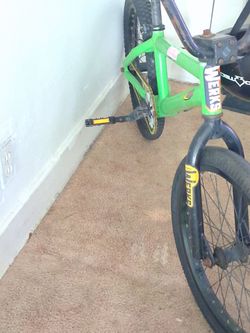 20"" green  bmx  free wheel bike