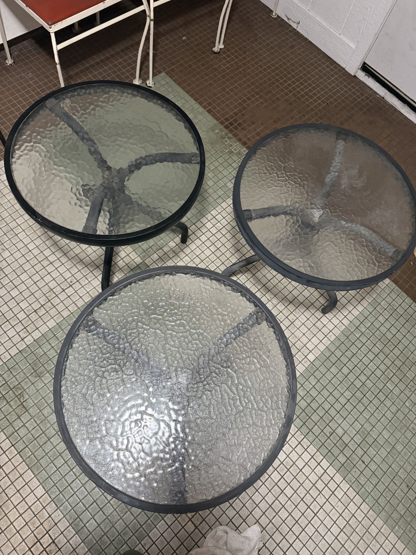 3 Glass Top Patio Tables