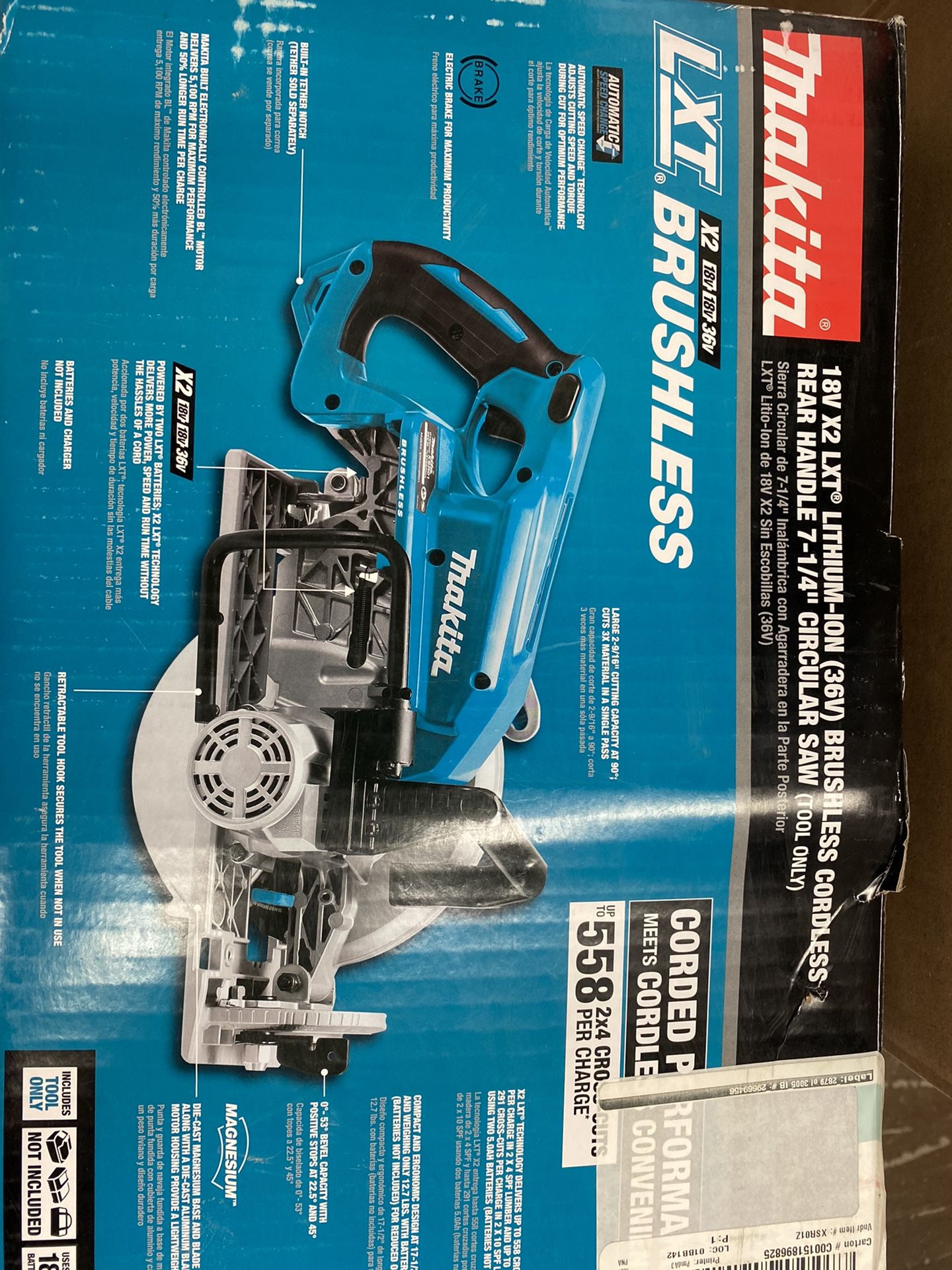 Makite 36 volt worm drive saw