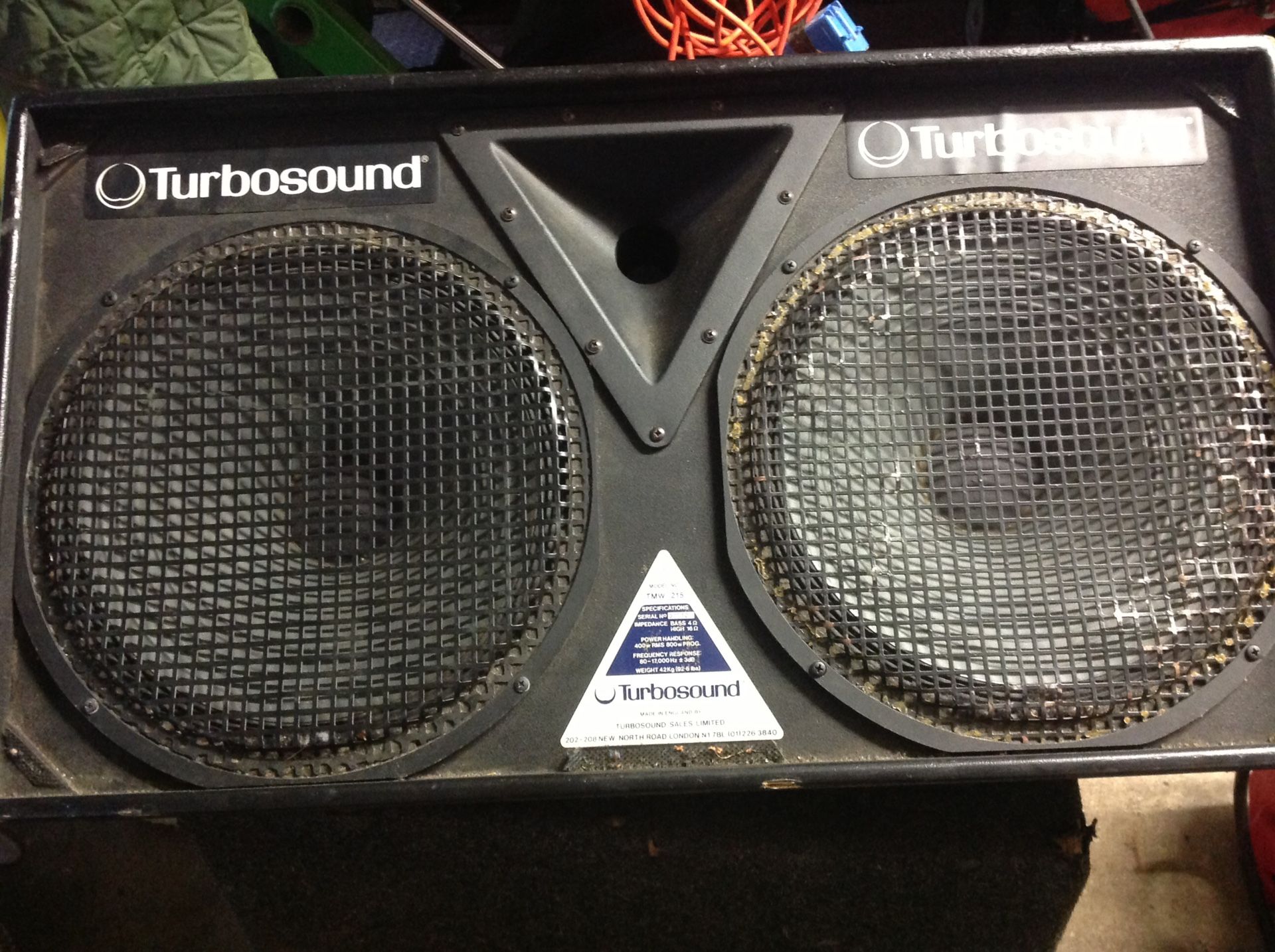 Turbosound monitors 2x15" x 1x2" the cabinets are in good condition some components need replacing