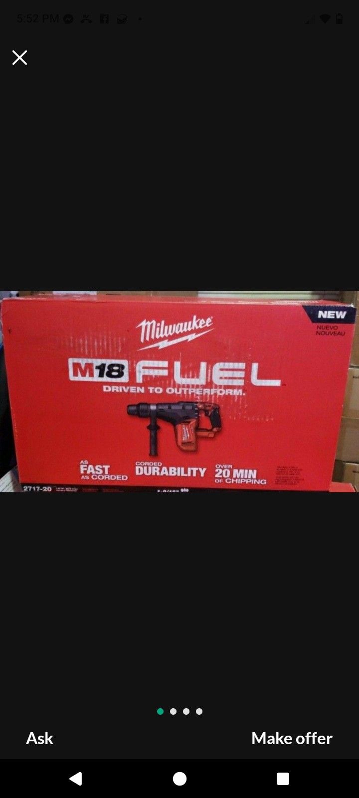 Milwaukee M18 Fuel Rotary Hammer Sds New In Box