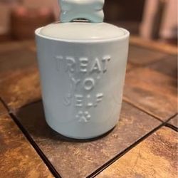 TREAT YO SELF 🐾 TURQUOISE TREAT STORAGE CANISTER
