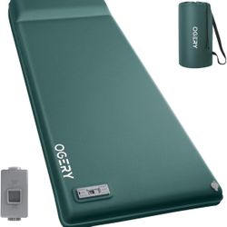 OGERY Self Inflating Sleeping Pad with Electric Pump, 3.15" Ultra-Thick Memory Foam Camping Pad, 4 Season Camping Mattress Pad with Built-in Pillow, C